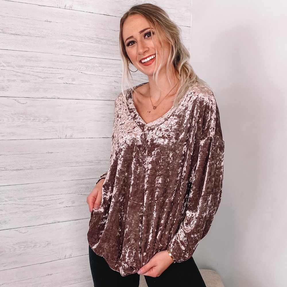 Crushed velvet long sleeve